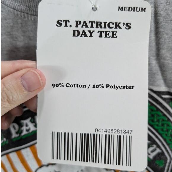 St Patricks Day Shirt Mens Medium Gray Green Beer Cheers Party Irish Shamrock - Picture 7 of 10